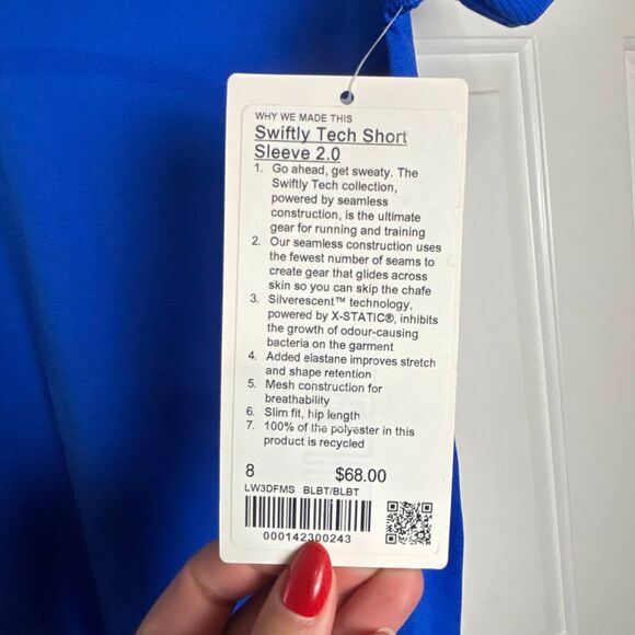 Lululemon Swiftly Tech Short Sleeve Shirt 2.0 *Blazer Blue Tone - Picture 10 of 10